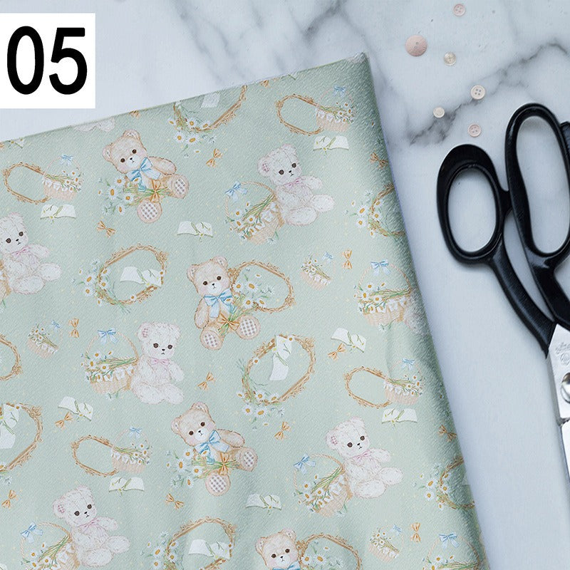 Cotton fabric with teddy bear motifs