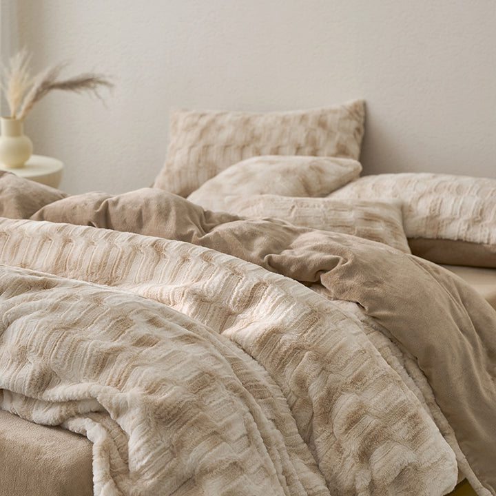 French, warm plush bedding set, 4-piece