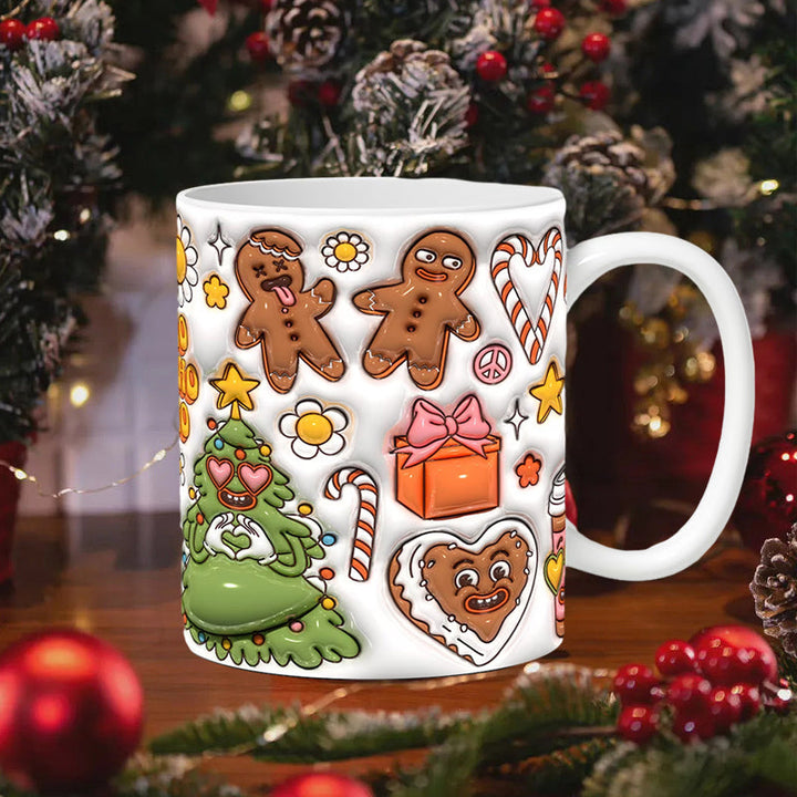 Christmas 3D Gingerman Ceramic Coffee Mug | Stornfield