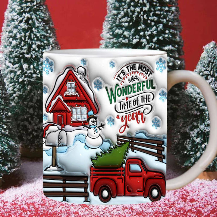 Christmas 3D Gingerman Ceramic Coffee Mug | Stornfield
