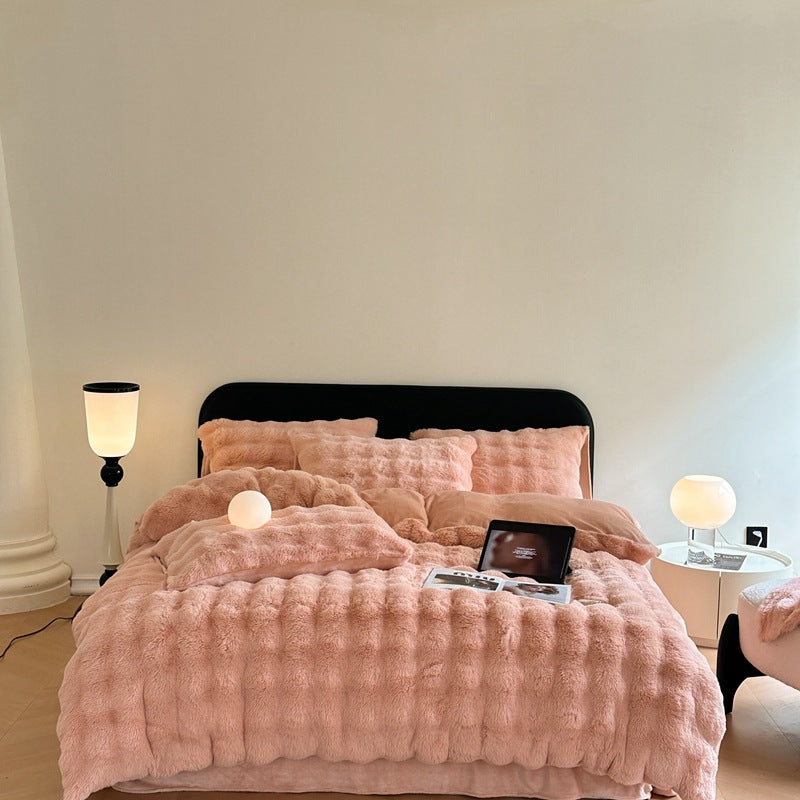 Milk fiber fleece duvet cover set, extra warm
