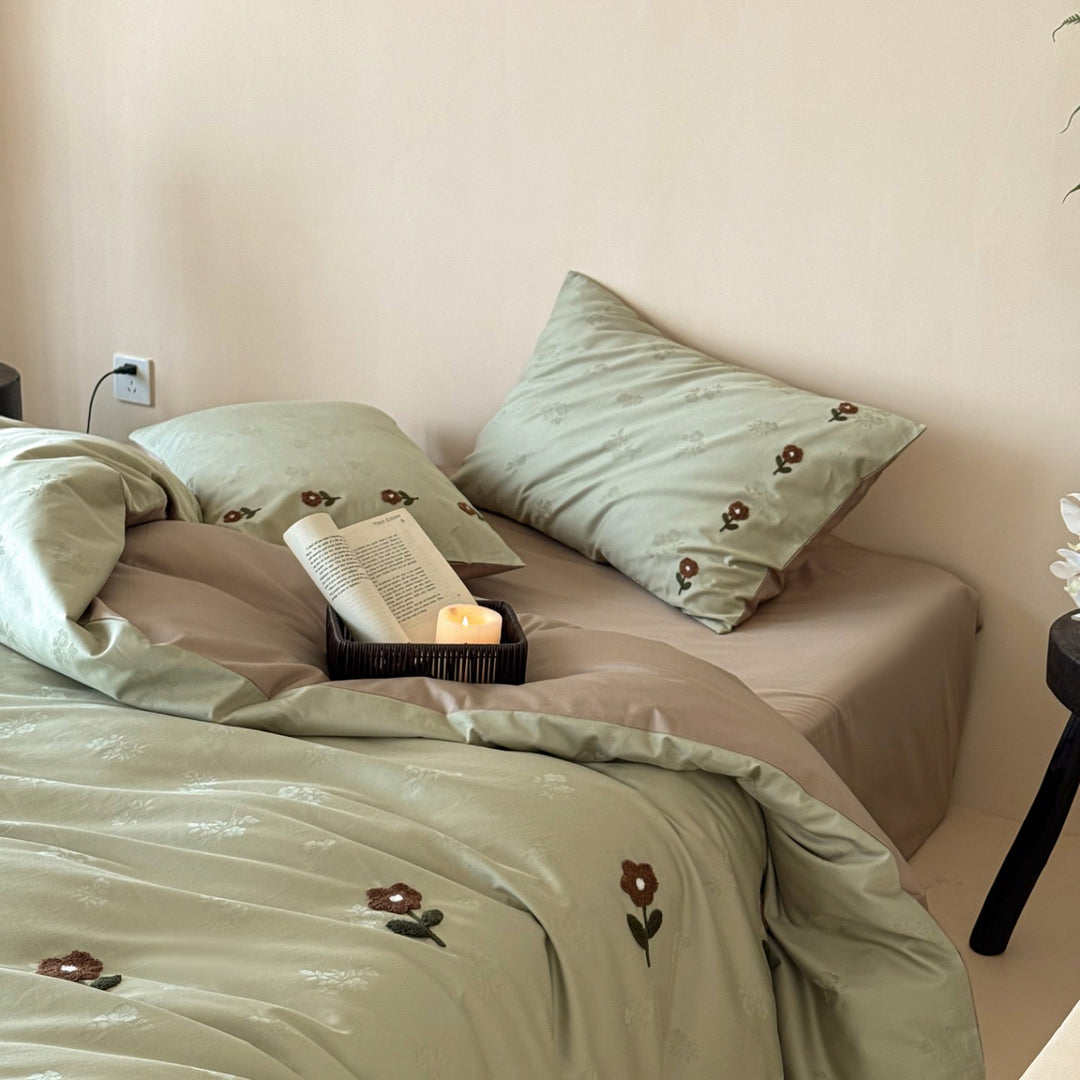 Cotton bedding set, jacquard, fleece finish