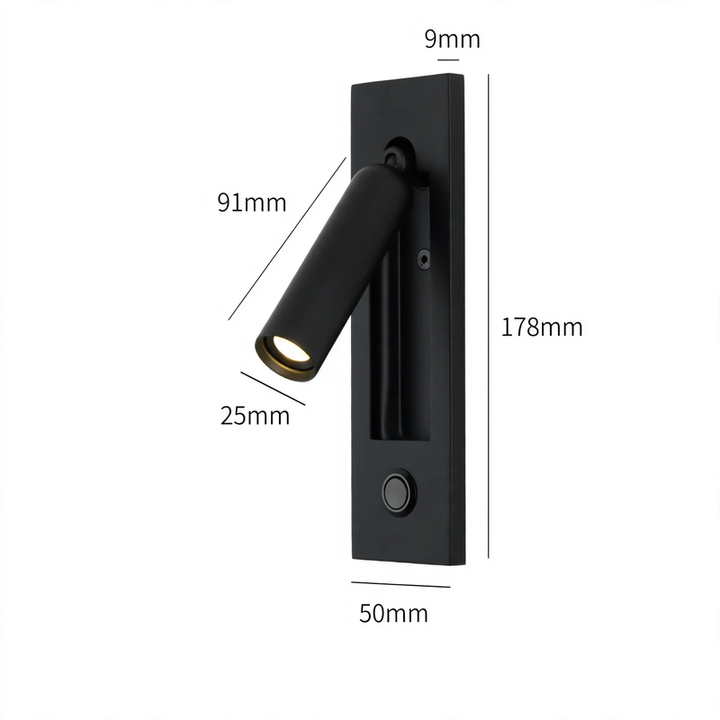 Wall lamp with reading light and USB charging port