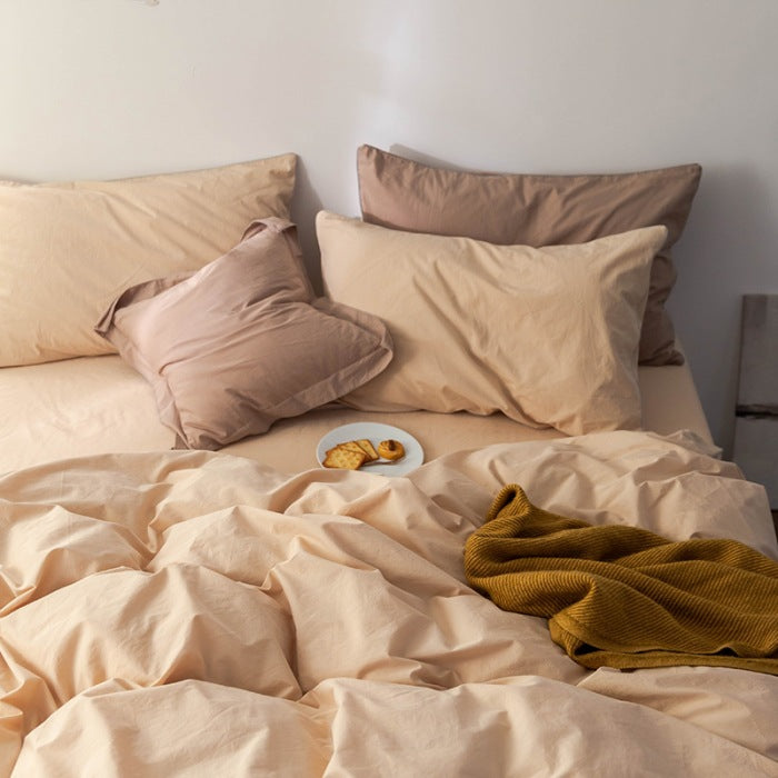 Minimalist Cotton Bedding Set, 4-piece