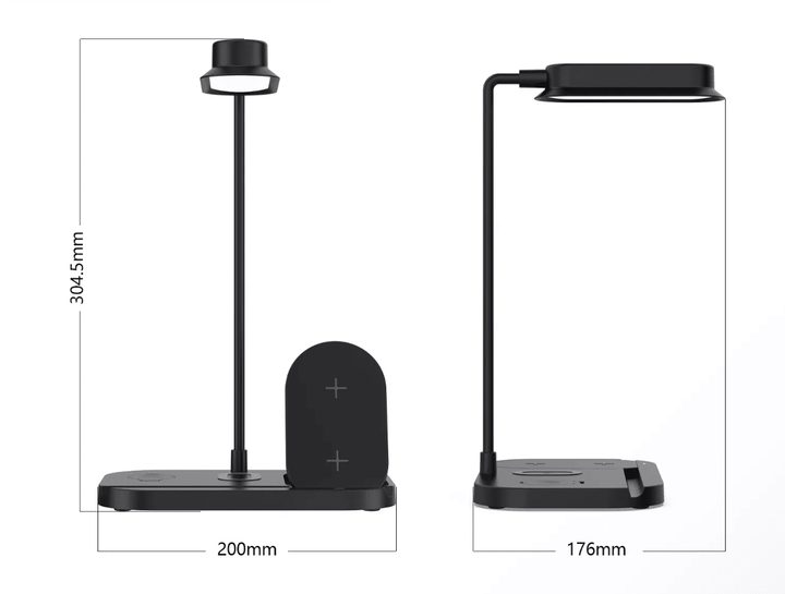 LED table lamp with dimmer and wireless charger for smartphones (4-in-1) | Stornfield
