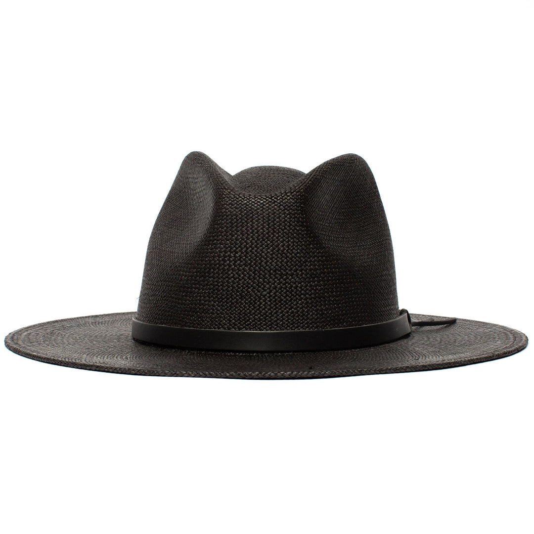 Summer Straw Fedora Hat-Black | Stornfield