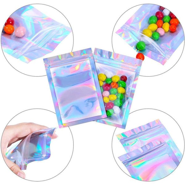 Stornfield | 100-Pack: Resealable Holographic Foil Bags