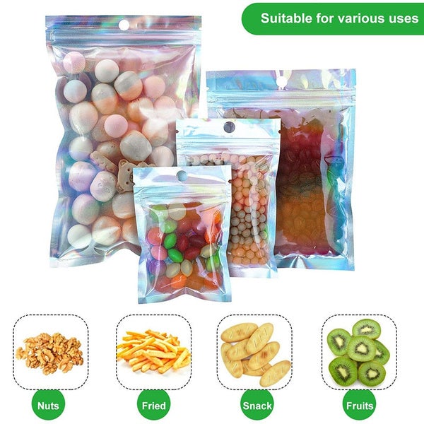 Stornfield | 100-Pack: Resealable Holographic Foil Bags