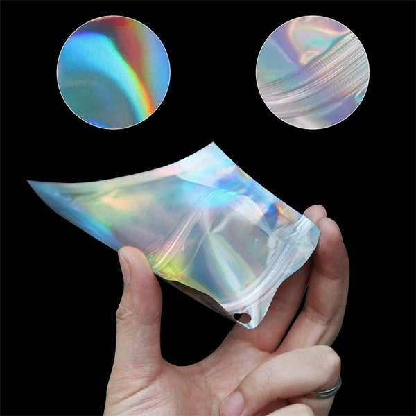 Stornfield | 100-Pack: Resealable Holographic Foil Bags