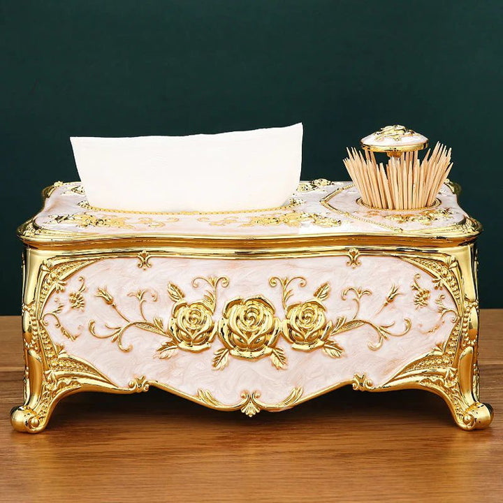 Luxury Dual-Function Tissue Box with Built-In Toothpick Dispenser Stornfield
