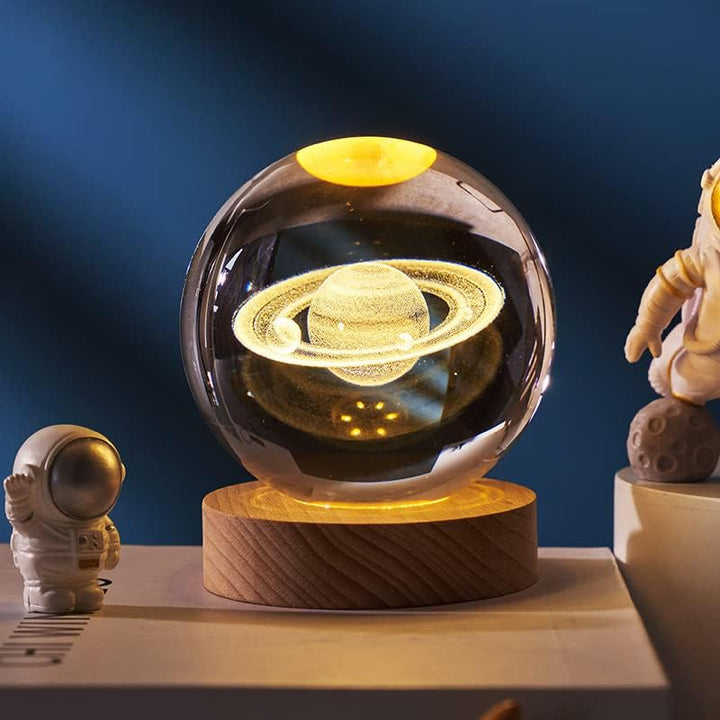 Crystal Ball with Wooden Base Light Stornfield