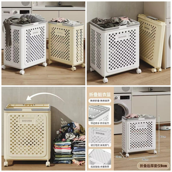 Large Capacity Movable Folding Laundry Basket Stornfield