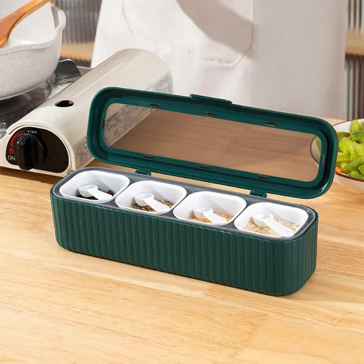 4 Grids Seasoning Storage Box With Spoon Stornfield