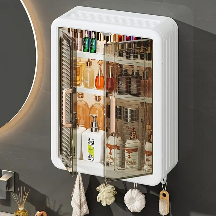 Wall Mounted Storage Cabinet - 3-Layer Punch-Free Organizer Rack Stornfield