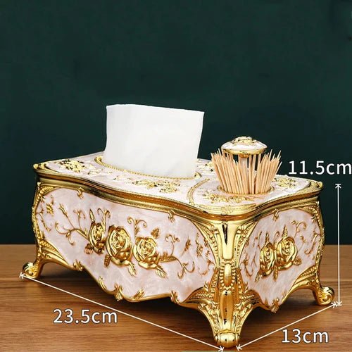 Luxury Dual-Function Tissue Box with Built-In Toothpick Dispenser Stornfield