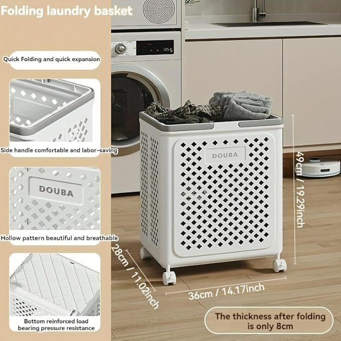 Large Capacity Movable Folding Laundry Basket Stornfield