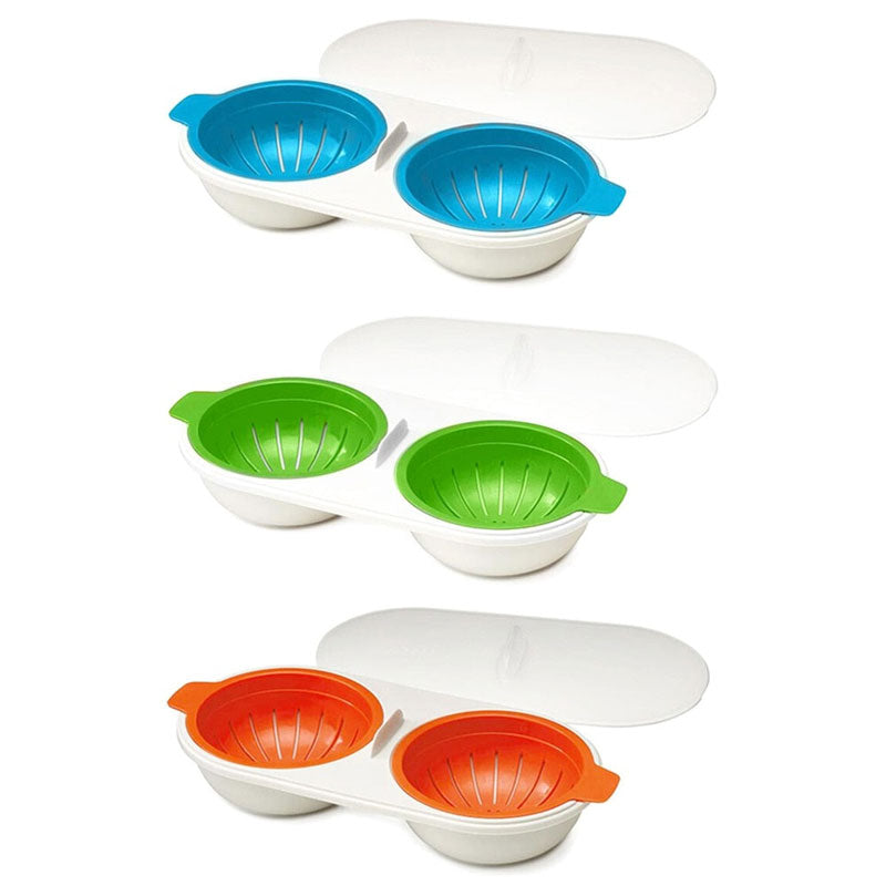Microwave Egg Poacher Food Grade, 2-Cup Portable Egg Cooker | Stornfield