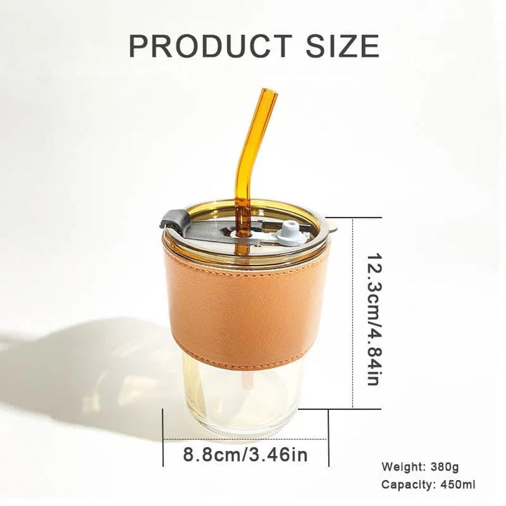Stylish and Reusable Coffee Mug (450ml) Glass Tumbler Stornfield