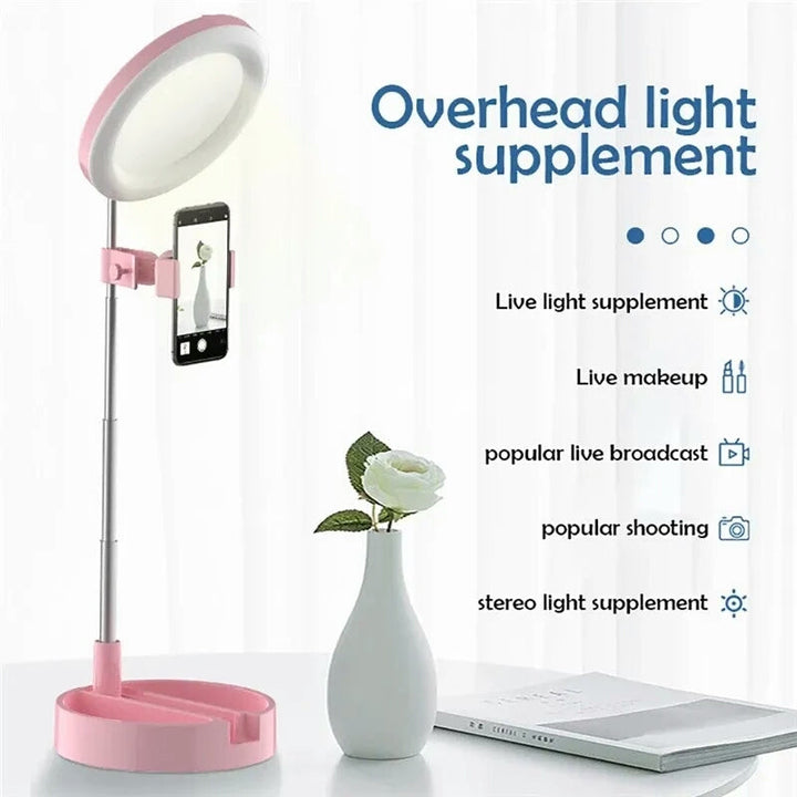 Selfie Ring Light with Makeup Mirror & Phone Holder Kit Stornfield