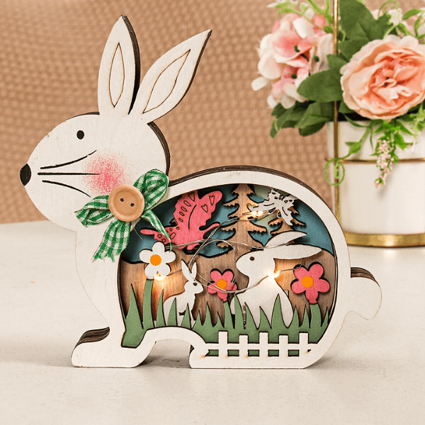 Wooden Easter Decoration with LED Light | Stornfield
