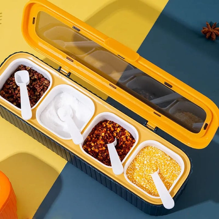 4 Grids Seasoning Storage Box With Spoon Stornfield