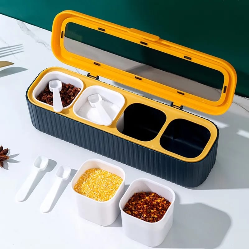 4 Grids Seasoning Storage Box With Spoon Stornfield