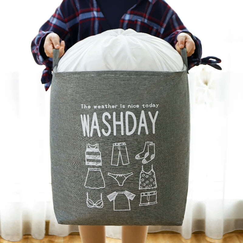 WASHDAY Large Laundry Basket Foldable Clothes Storage Bag Fabric Organization Bog Stornfield