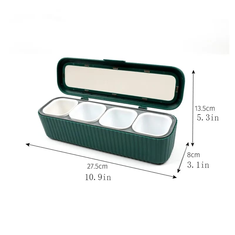 4 Grids Seasoning Storage Box With Spoon Stornfield