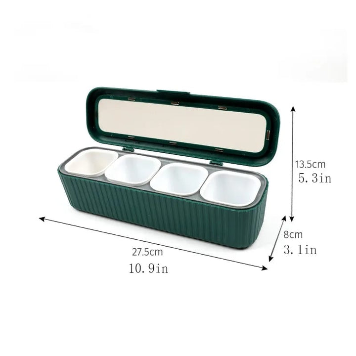 4 Grids Seasoning Storage Box With Spoon Stornfield