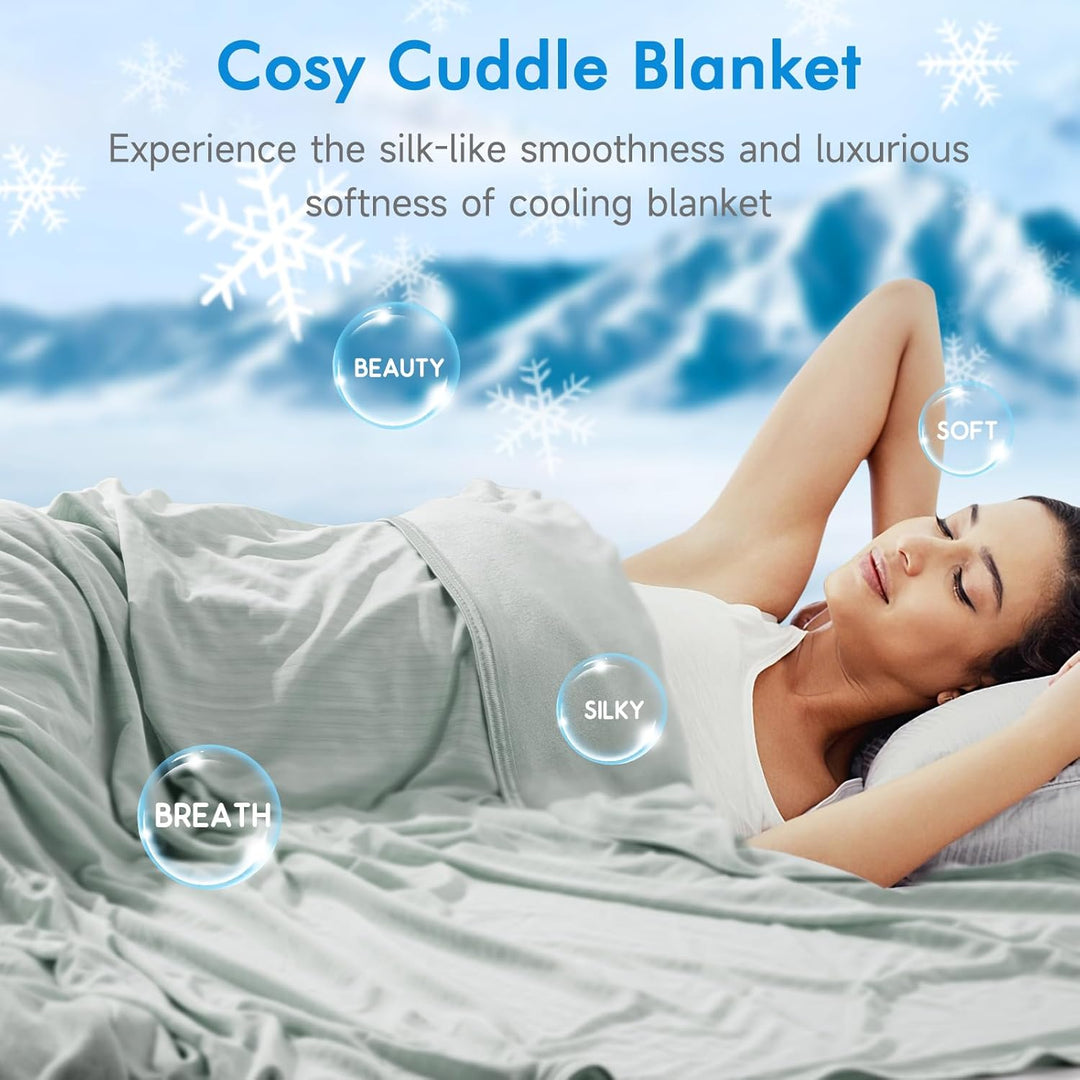 Cool Fiber Q-Max 0.4 Double-Sided Ice Silk Cooling Blanket – Gray | Stornfield