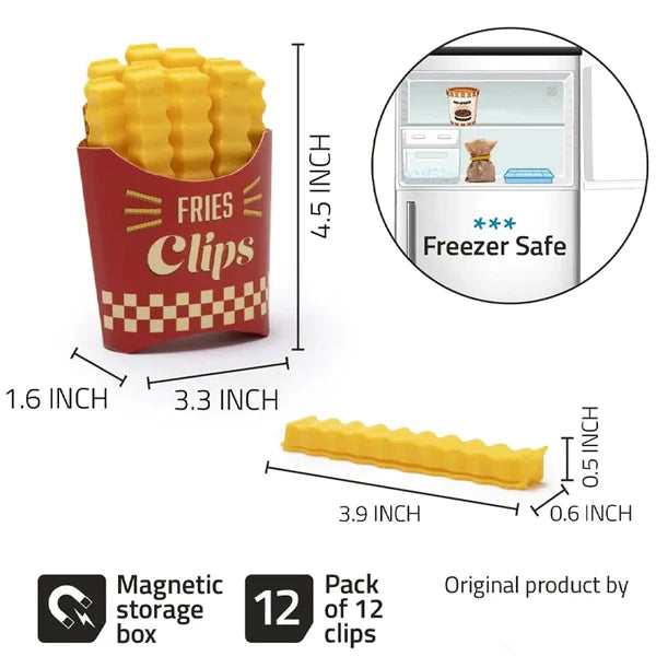 Magnetic French Fries Style Food Sealing Clips (12pcs) Stornfield