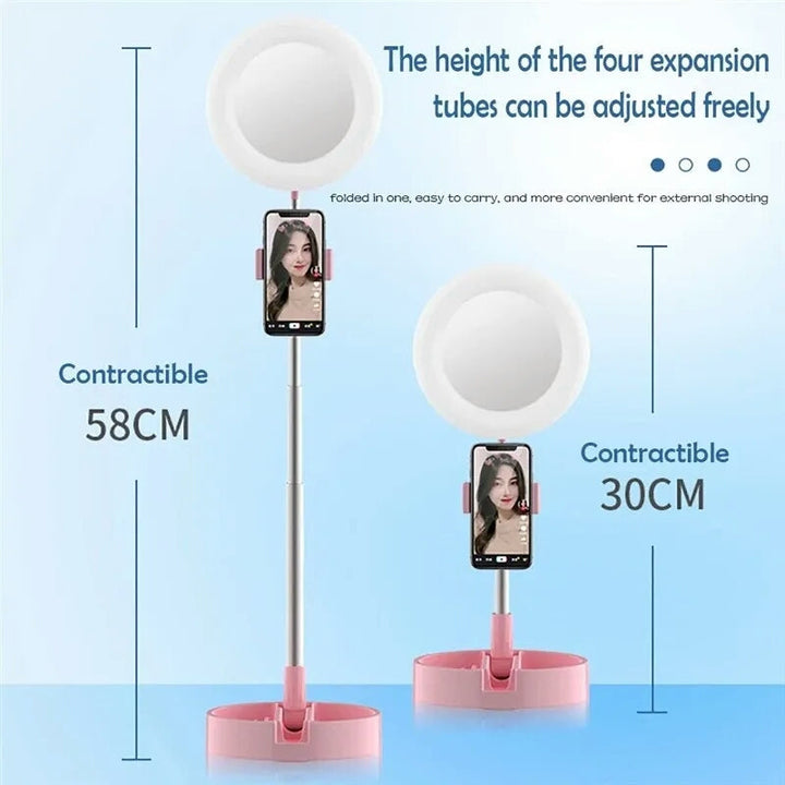 Selfie Ring Light with Makeup Mirror & Phone Holder Kit Stornfield