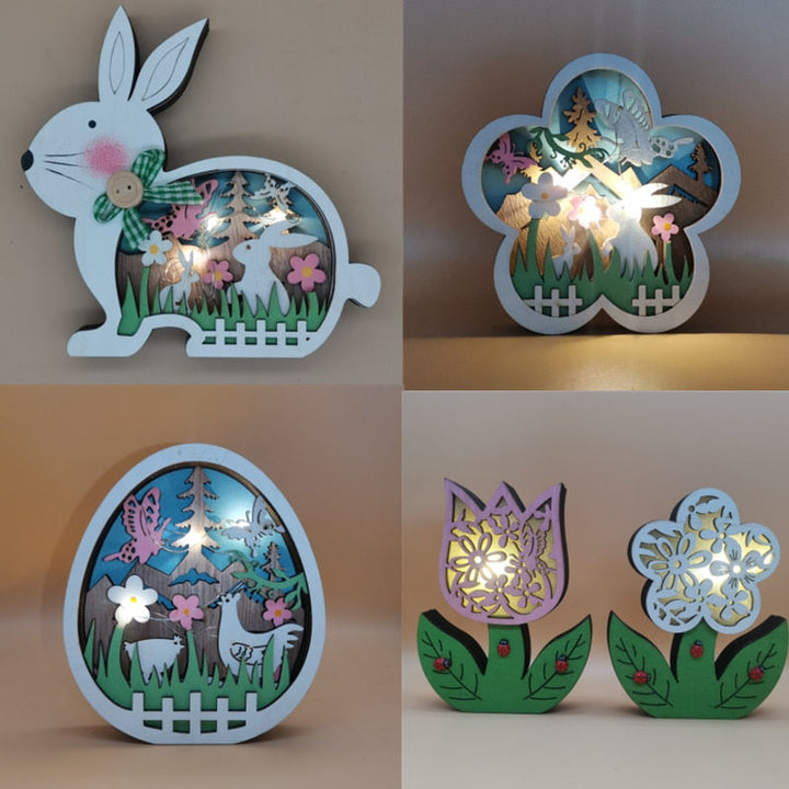 Wooden Easter Decoration with LED Light | Stornfield