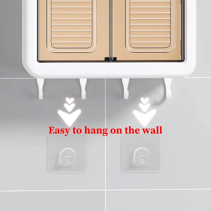 Wall Mounted Storage Cabinet - 3-Layer Punch-Free Organizer Rack Stornfield