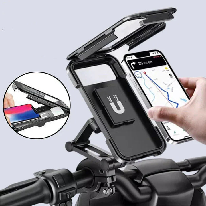 RideCharge Pro – Waterproof Phone Holder with USB and 15W Wireless Charging for Bicycle and E-Bike | Stornfield