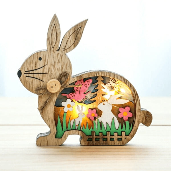 Wooden Easter Decoration with LED Light | Stornfield