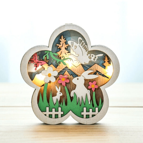 Wooden Easter Decoration with LED Light | Stornfield