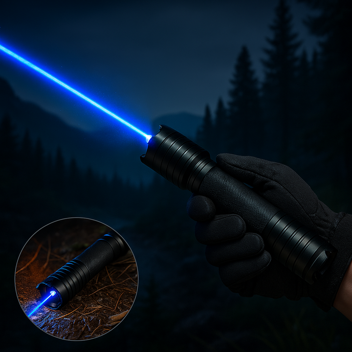 Stornfield | Blue Beam Laser Torch | 450nm High-Intensity Optical Output | Tactical 5000m+ Range | Adjustable Focus Aluminum Chassis | Thermal Ignition Capable Flashlight