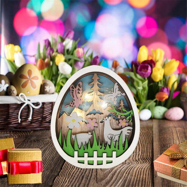 Wooden Easter Decoration with LED Light | Stornfield