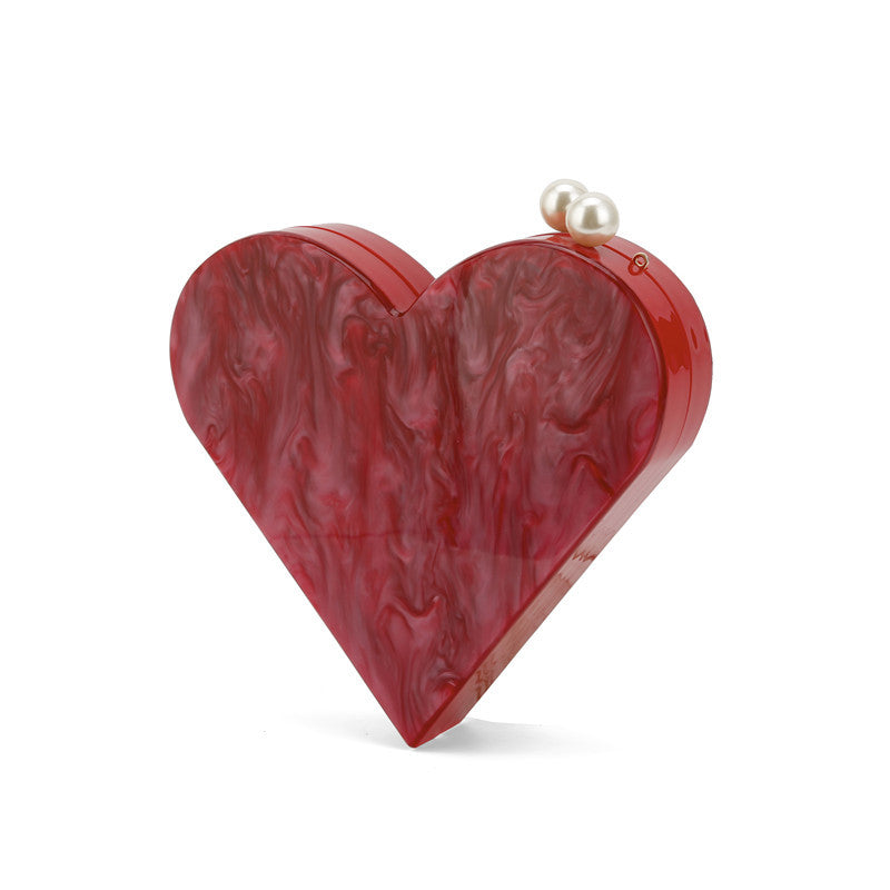 Heart-Shaped Acrylic Clutch Bag