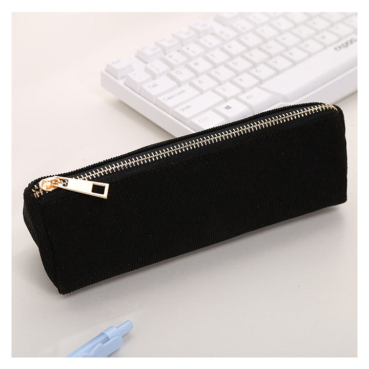Premium Corduroy Zippered Pencil Case