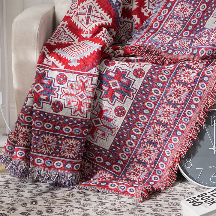 Bohemian knitted throws for sofa decor | Stornfield