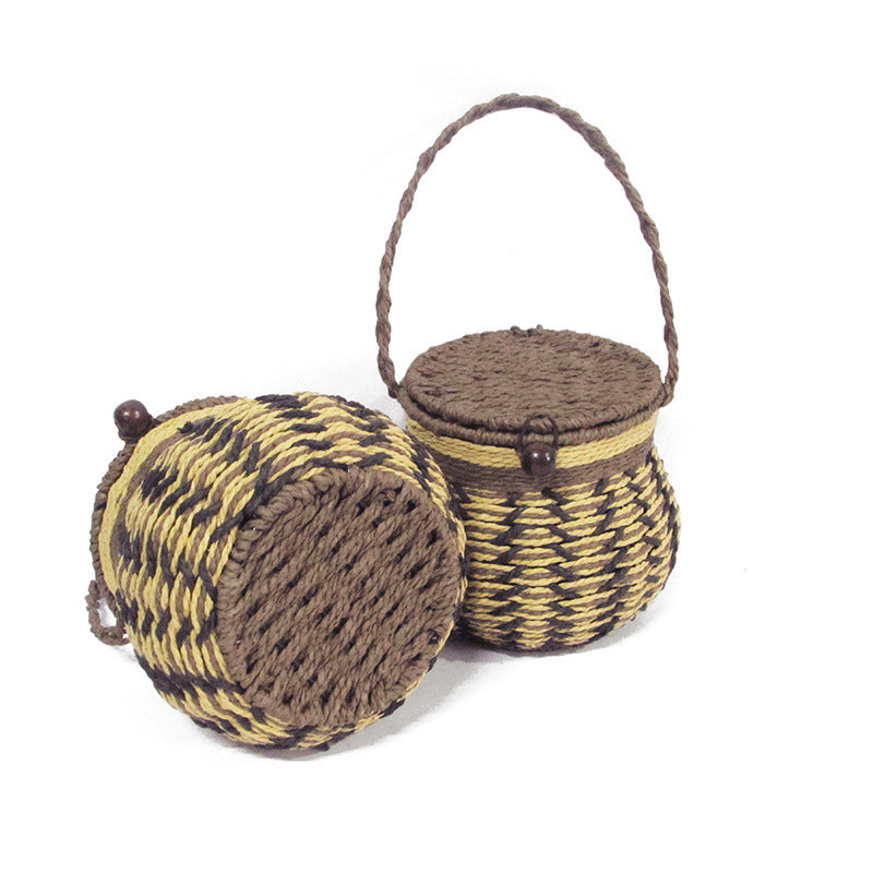 Handcrafted Decorative Storage Basket with Lid Stornfield