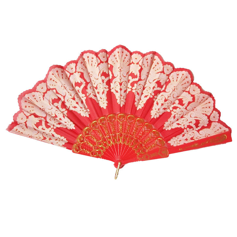 Ladies handcrafted fan with artistic gold decoration Stornfield