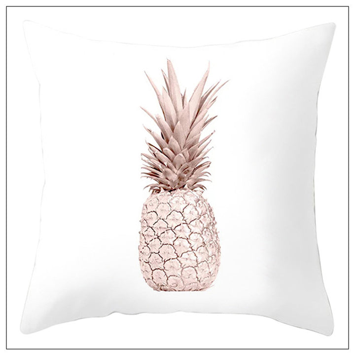 Square Decorative Throw Pillow Cover with Botanical Vein Floral Print and Concealed Zipper