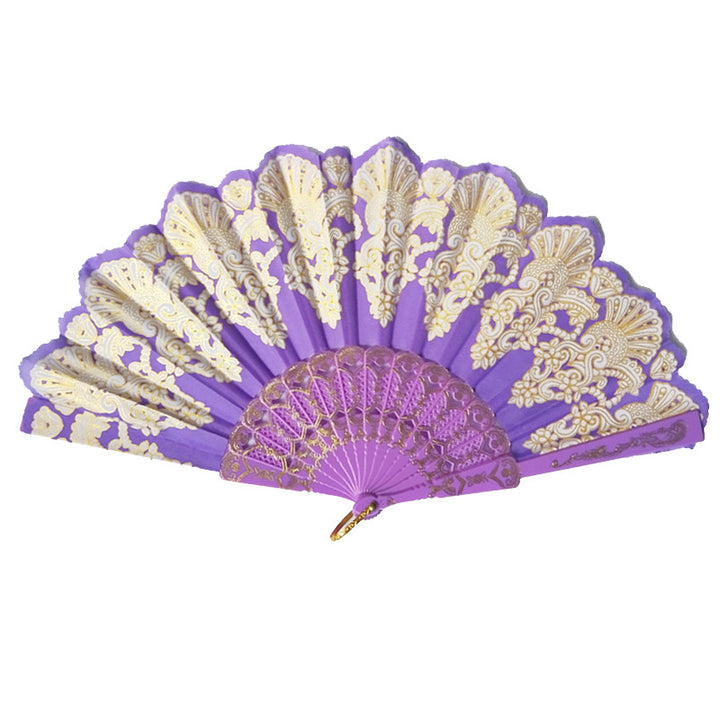 Ladies handcrafted fan with artistic gold decoration Stornfield