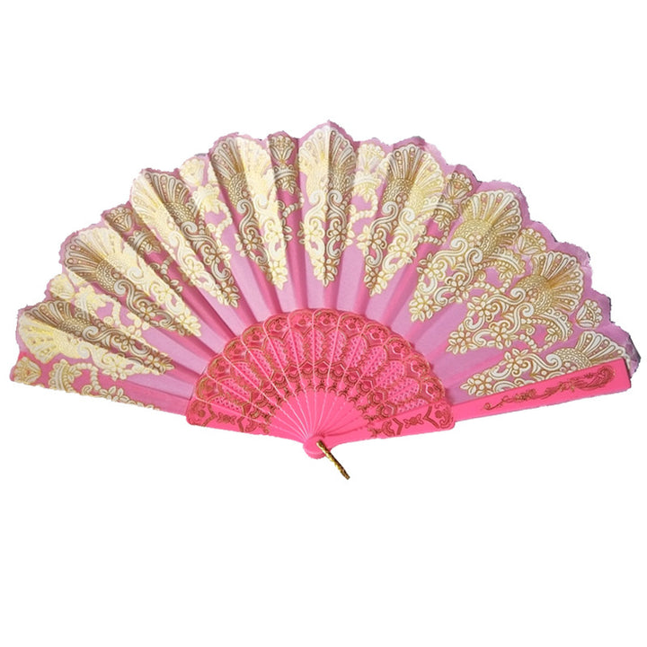 Ladies handcrafted fan with artistic gold decoration Stornfield