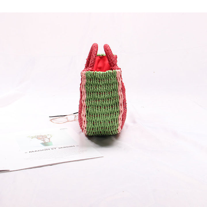 Handcrafted Basket Bag in Watermelon Design Stornfield