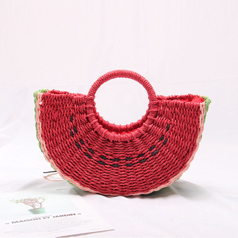 Handcrafted Basket Bag in Watermelon Design Stornfield