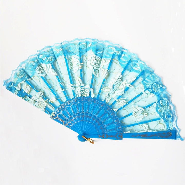 Ladies Designer Hand Fan with Floral Designs Stornfield